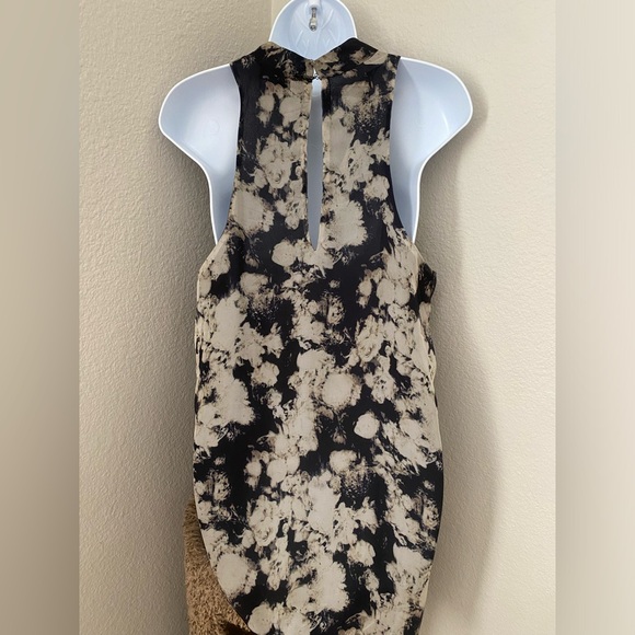 ANGL Abstract Floral Halter Dress Size L - Picture 2 of 2